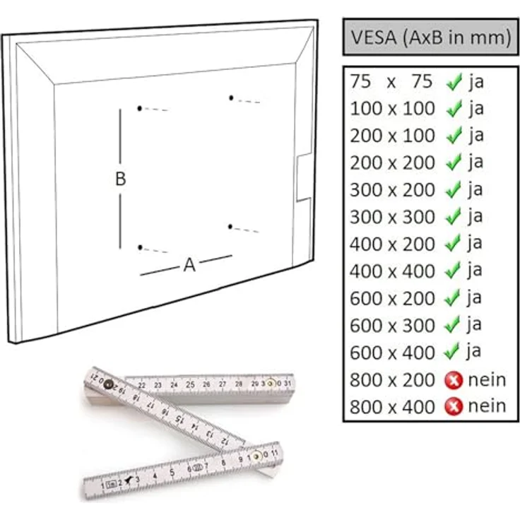 NEG Profi VESA Universal TV-Wandhalterung Extender 5015 Big Screen (schwarz) - Schwenk-, neig- und ausziehbar, Full Motion – Bild 5