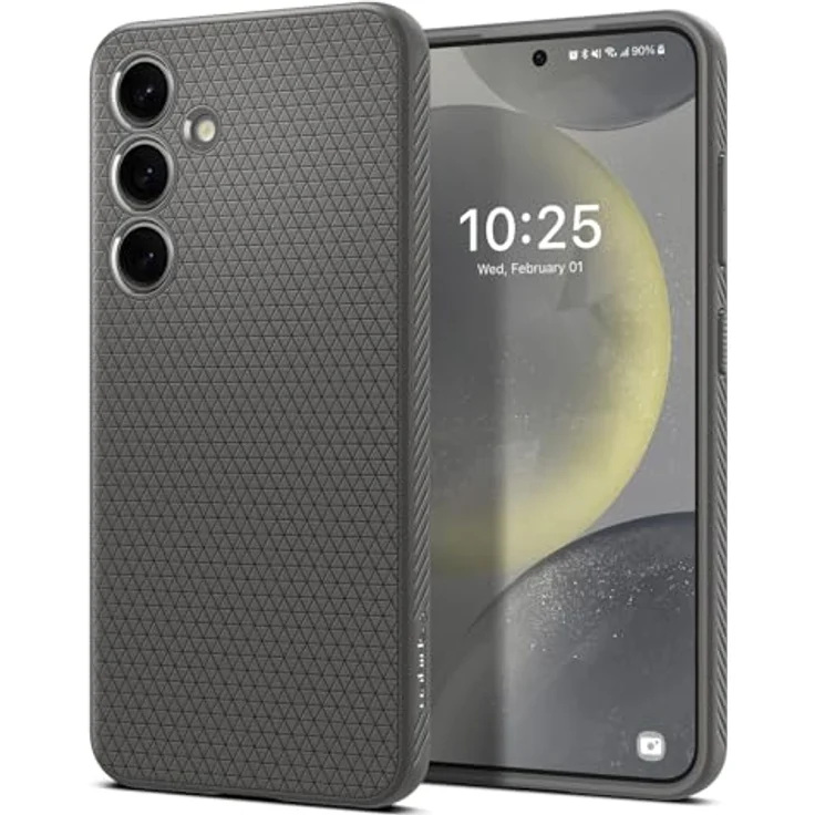 Spigen Liquid Air Hülle Kompatibel mit Samsung Galaxy S24 - Grau, Gemustertes TPU für Fingerabdruckvermeidung und Eckschutz – Bild 1