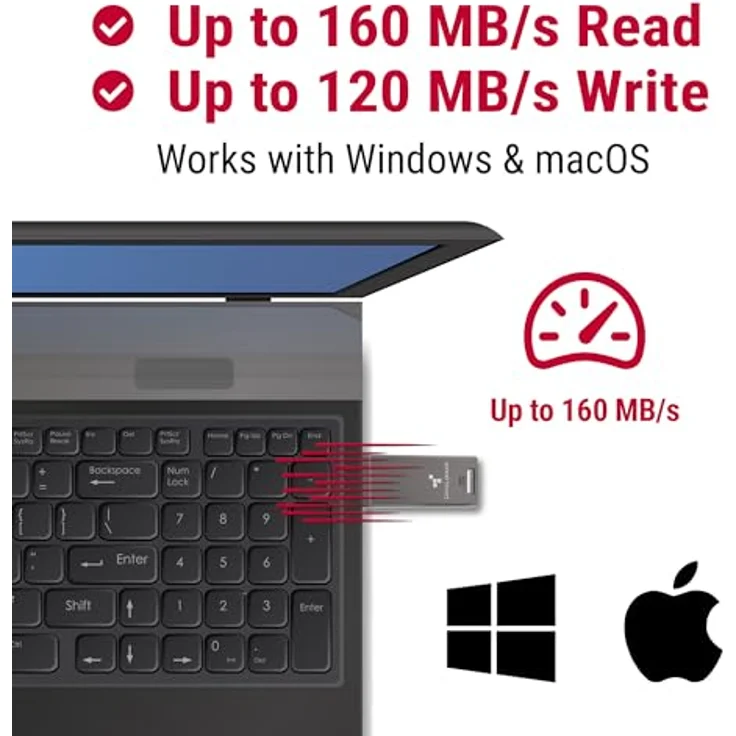 Origin Storage DataLocker DL GO, 16 GB, USB Typ-A, 3.2 Gen 2, 160 MB/s, AES 256-Bit Verschlüsselung, Grau – Bild 5