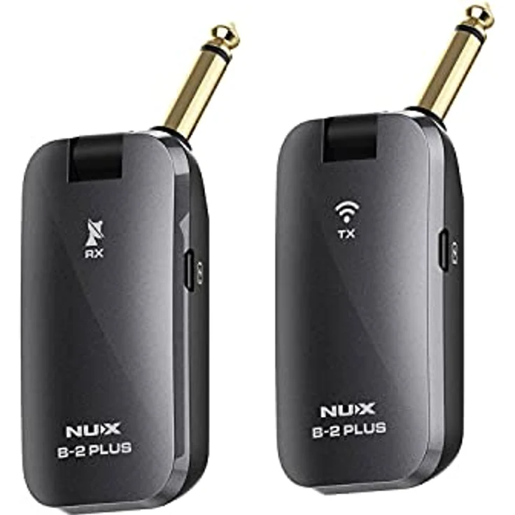 NUX Nux B-2 Plus 2.4GHz Drahtlos-Gitarren-System, Wireless Adapter (Taschenformat, Akkulaufzeit max. 7 Stunden, große Reichweite, 32 Bit/ 48KHz Hi-Res-Klangqualität, Klinkenstecker), Schwarz – Bild 1