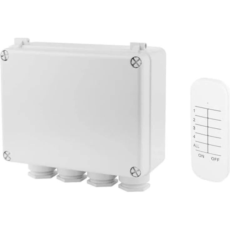 Funk Dreifachschalter Outdoor für Geräte bis jeweils 400W mit Fernbedienung – Bild 2