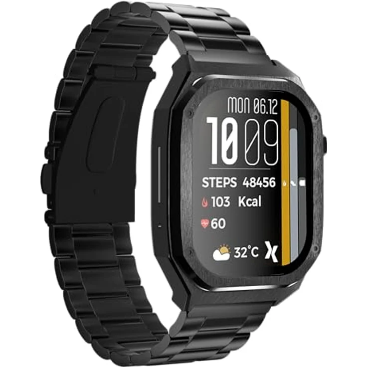 Maxcom BijouWatch® FW65 Iron S Herren Schmuck Smartwatch - AMOLED-Bildschirm 5,0 cm, Anruffunktion, IP68, Sport-Tracker, 2 Armbänder - Schwarz, Schwarz, Einheitsgröße – Bild 3