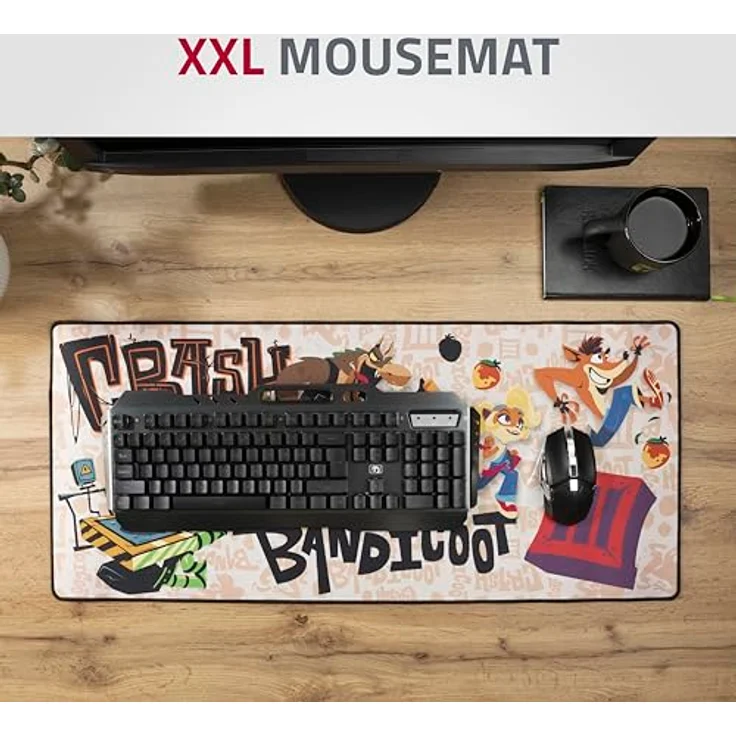 Dpi Merchandising Crash Bandicoot Mousemat "Illustration" (XXL), 80 x 35 cm, gummierte Rückseite für rutschfesten Halt, hochwertige Farbtreue – Bild 5