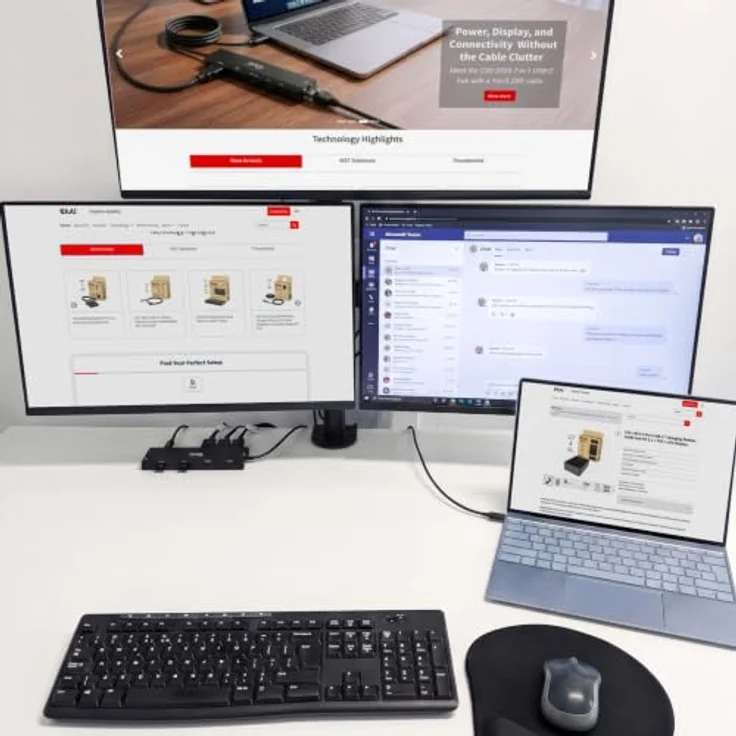 Club 3D CSV-2556, 12-in-1 USB-C auf Triple HDMI Hub mit DP2.1, PD3.0, 100W, 4K Unterstützung, 10Gbps USB 3.2, Schwarz – Bild 7