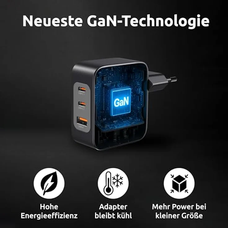 Intenso W100ACC + C520C, 100 W USB-Ladegerät-Set mit GaN-Technologie, Schwarz – Bild 4