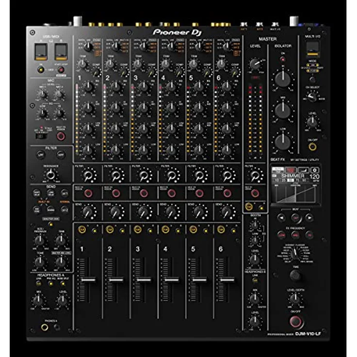 Pioneer DJM-V10-LF, 6-Kanal-Profi-DJ-Mixer im Kreativstil mit langen Fadern