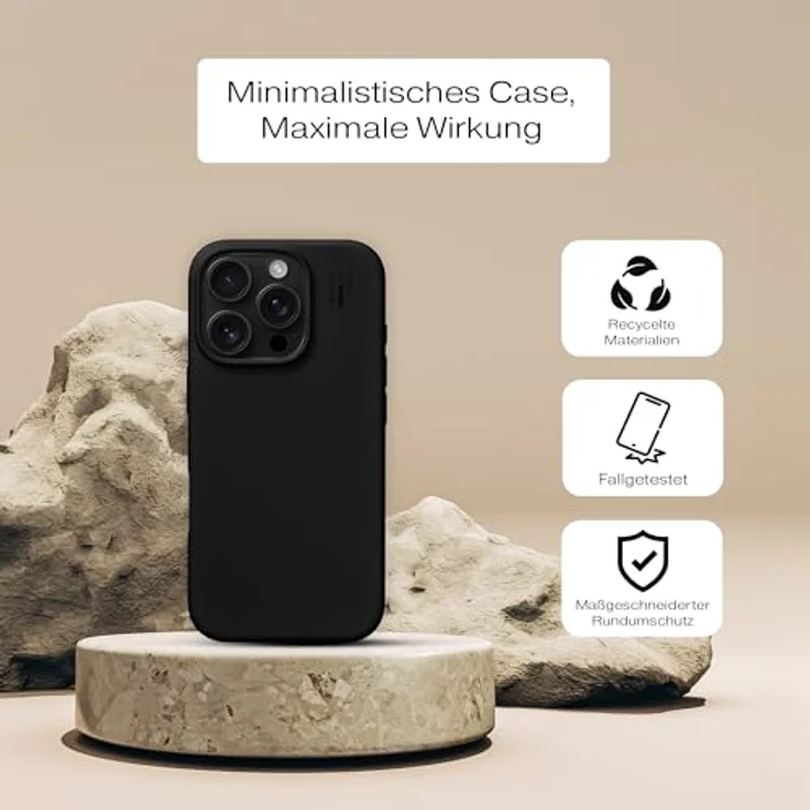 iDeal Of Sweden Designer Magsafe Silicone-Cover Black für Apple iPhone 13/14/15/16e, Smartphone Hülle mit gebürsteter Oberfläche, Schwarz – Bild 2