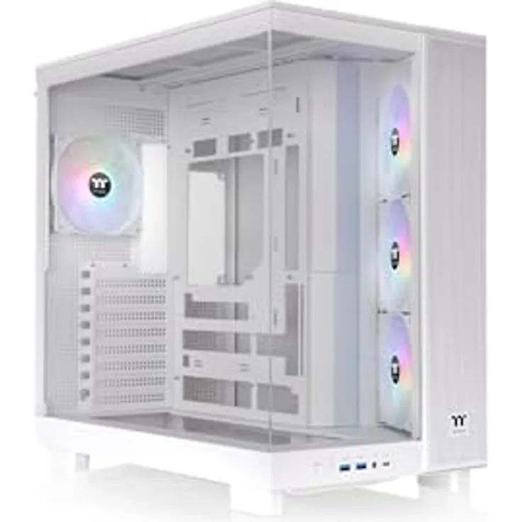 Thermaltake View 380 XL TG ARGB | Mid Tower Chassis | Snow, mit vorinstallierten 120mm ARGB Lite Lüftern