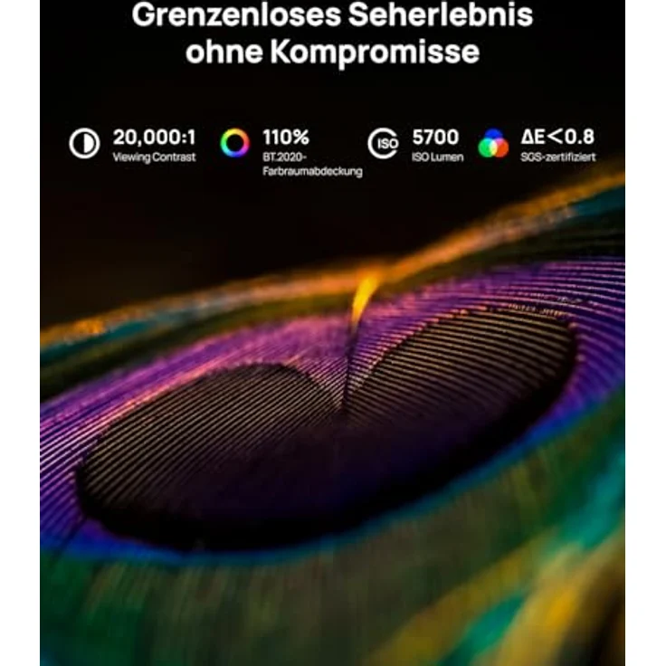 XGIMI Horizon 20 Max Limited Edition 4K Heimkino Beamer mit Triple-Laser-Technologie, 5700 ISO-Lumen, 300 Zoll Bildfläche, Elephant Grey – Bild 2