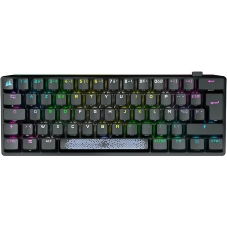 Corsair K70 Pro Mini Wireless, mechanische Gaming-Tastatur im 60% Format mit Cherry MX Red Switches, PBT Double-Shot-Tastenkappen, RGB-Beleuchtung, AZERTY FR, Schwarz