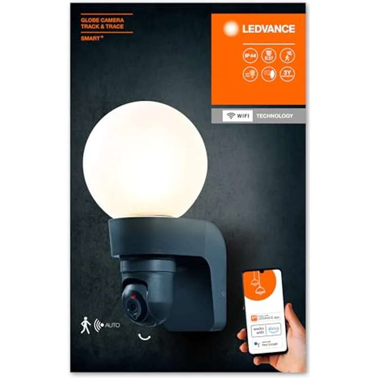LEDVANCE Smart+ Kamera Globe E27, Außenleuchte mit HD Live Bildübertragung, Schwarz, max. 15 W, steuerbar über App – Bild 6