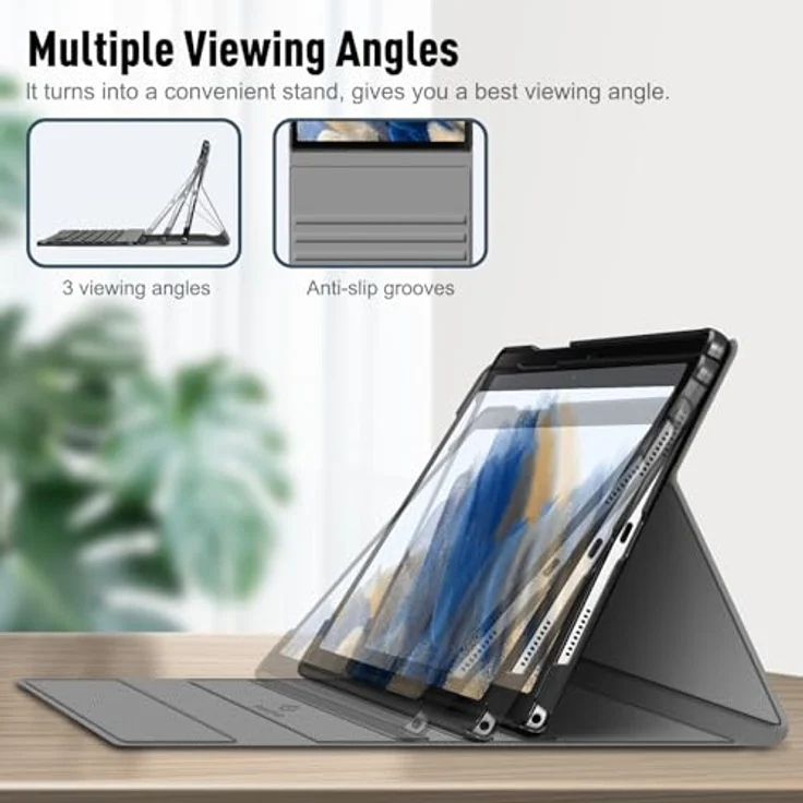 Fintie Tastatur Hülle für Samsung Galaxy Tab A8 10.5 Zoll 2022/2021 - Magnetisch Abnehmbare Deutsches Layout Tastatur, Schwarz – Bild 3