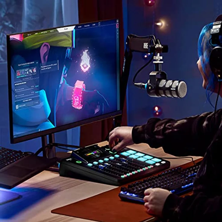 RØDE RODECaster Pro II, Studio- und Livemixer mit 5,5" HD-Touchdisplay, 9 Kanälen, Dual USB Audio Interface, Schwarz – Bild 6