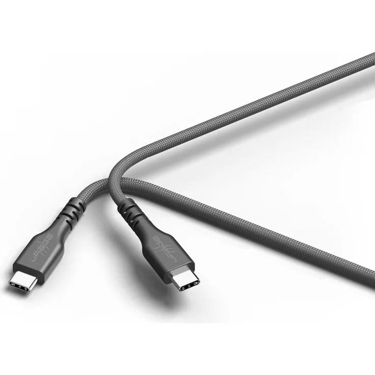 uRage uFlex USB-C-Kabel, 3 m, Verbindungskabel für USB-C-Controller und Peripheriegeräte, schwarz, mit Charge Play und flexibler Stoffummantelung