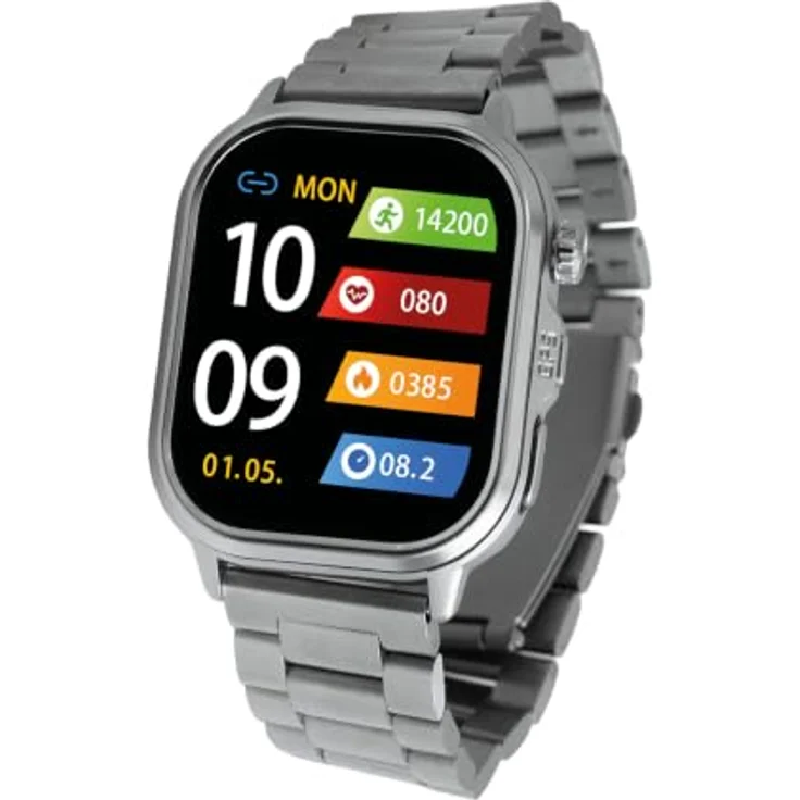 Knauermann PRO 4 Ultra Gesundheitsuhr, Smartwatch mit 1,95 Zoll AMOLED Display, GPS, EKG Analyse und 24 Stunden Gesundheitsüberwachung, Titanband – Bild 1