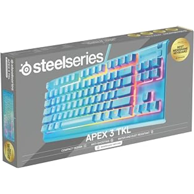 SteelSeries Apex 3 TKL, Kompakte Gaming-Tastatur mit flüsterleisen mechanischen Tasten, anpassbarer RGB-Beleuchtung und Multimedia-Steuerung – Bild 10