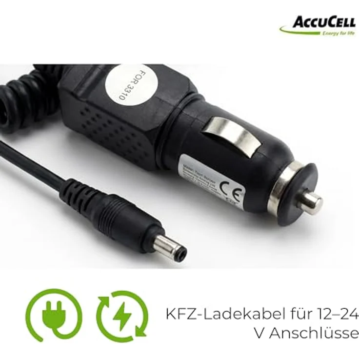 AccuCell KFZ-Ladekabel für Nokia Handys mit 3,5mm Anschluss, 12-24 Volt, 1 Meter Kabel, schwarz – Bild 3