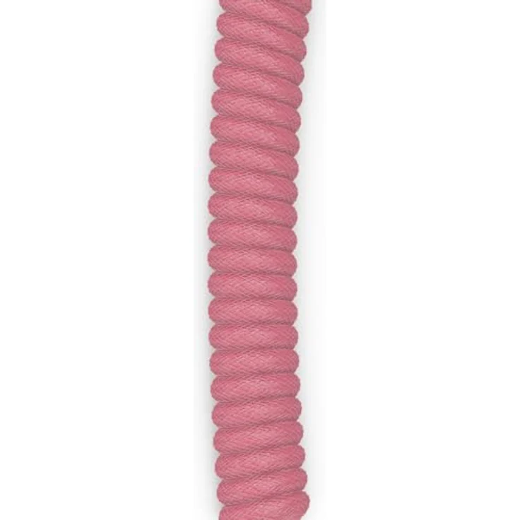 Glorious Gaming Premium Coiled Keyboard Cable - Vergoldetes USB-A auf USB-C, doppelt geflochtene Ummantelung, 5-poliger Aviator-Stecker - Pixel Pink – Bild 3