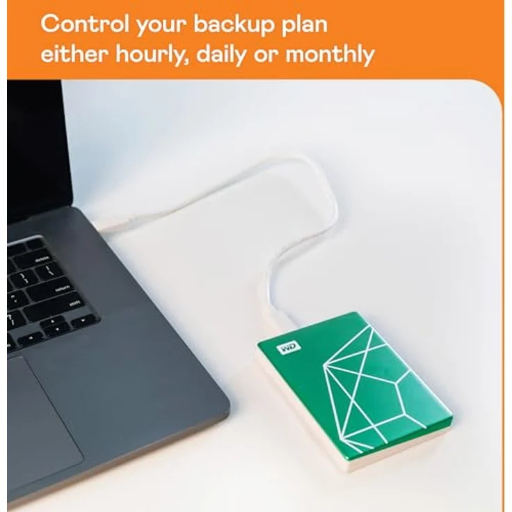 WD My Passport Ultra tragbare Festplatte, 2 TB, 20. Jubiläum, Smaragd-Laufwerk, USB-C, mit Backup-Software und Passwortschutz – Bild 4