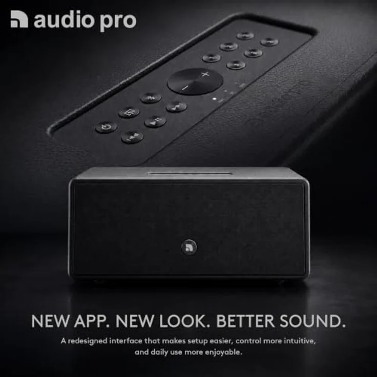 Audio Pro Drumfire D-2 W, Streaming-Lautsprecher mit Airplay 2, Bluetooth, WLAN und kraftvollem HiFi-Klang, Schwarz – Bild 5