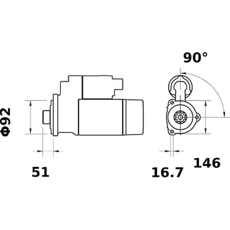 MAHLE ORIGINAL MS 347, Starter Anlasser 2,8 kW 12V für LKW, mit 10 Zähnen und 3 Befestigungsbohrungen – Bild 5