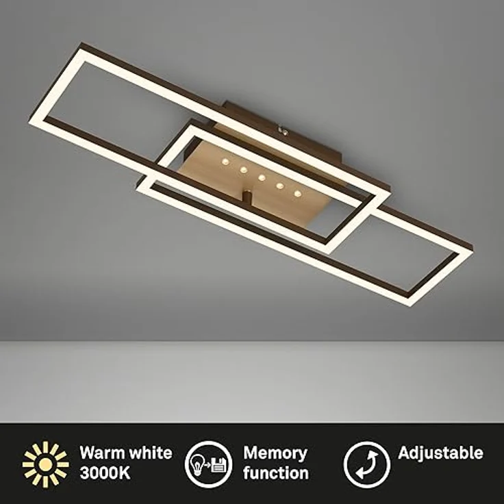 BRILONER - LED Deckenlampe mit kleinen LED-Dots, warmweißes Licht, schwenkbare Deckenleuchte Braun-Gold, 28W mit Speicherfunktion – Bild 2