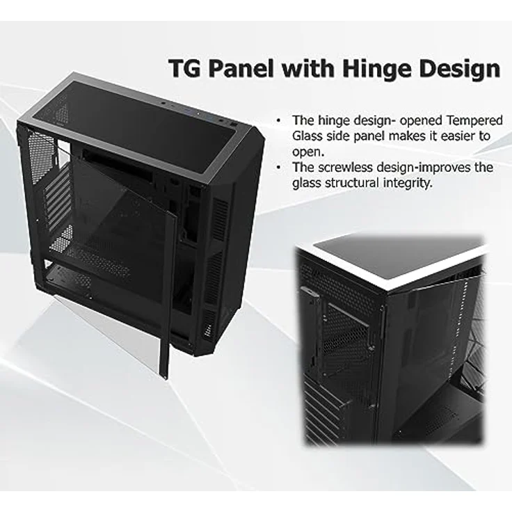 Raijintek Ponos Ultra, PC Gehäuse für E-ATX, Mini-ITX und ATX, Schwarz mit 4 vorinstallierten ARGB-Lüftern und Mesh-Front für optimalen Airflow – Bild 4