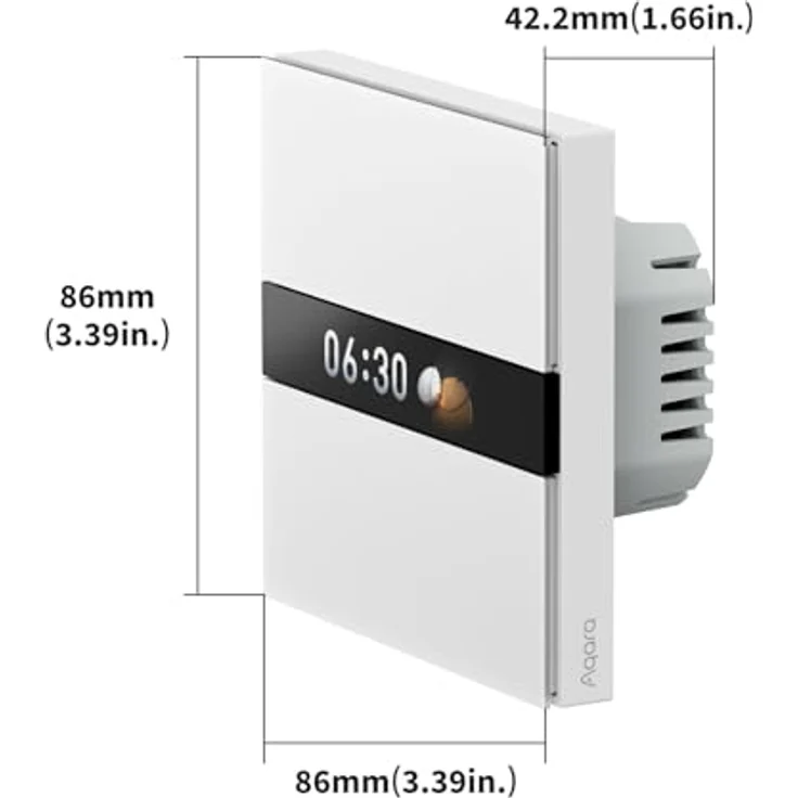 AQARA Display Switch V1, Display-Schalter mit 2,08" LCD, Weiß, Matter- und Zigbee-kompatibel, Energieverbrauchsanalyse, proximitätsaktiviert – Bild 2