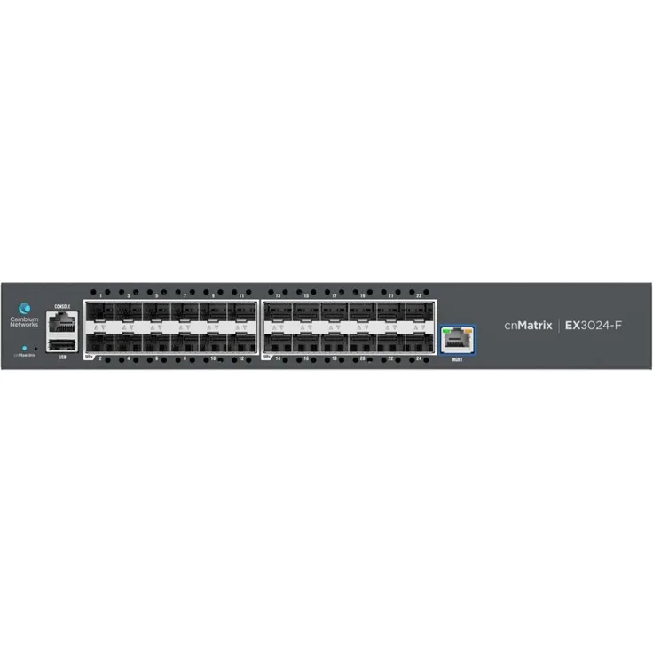 Cambium Networks cnMatrix EX3024F, 24-Port Intelligent Netzwerk Switch mit 10 Gbps SFP+ Ports und redundanten Netzteilen