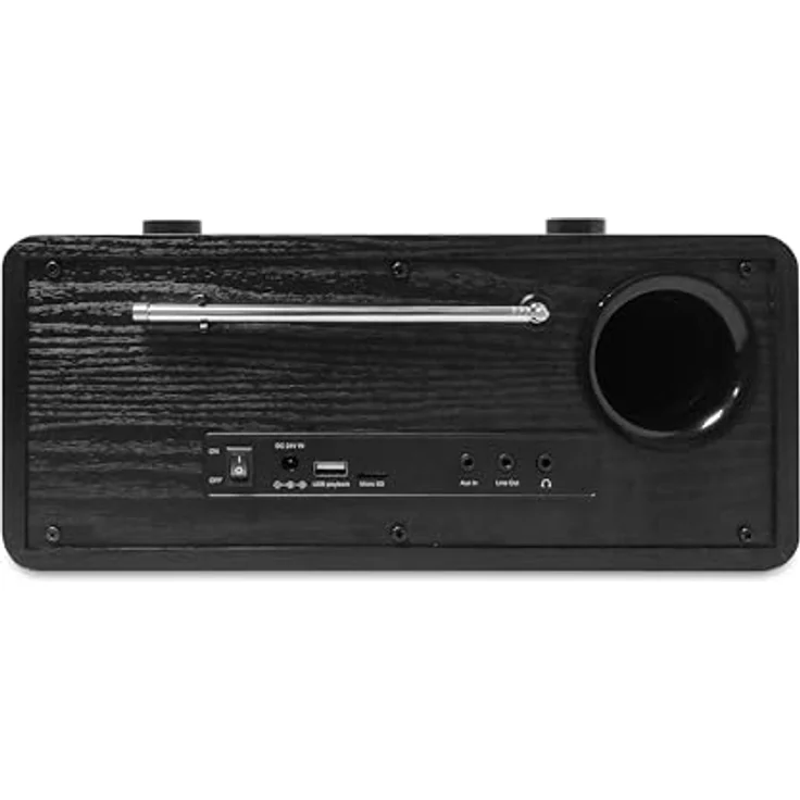 Maxxo DAB Internet-Radio DT06, tragbares Küchenradio mit DAB-/UKW-Tuner, Bluetooth, USB-Eingang, Retro-Design, schwarz – Bild 4