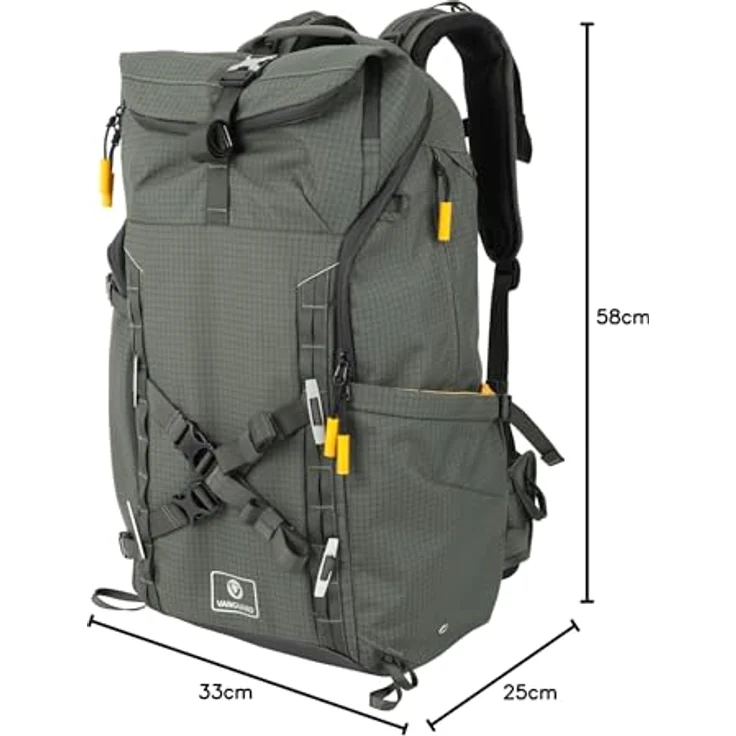 Vanguard Veo Active Birder 56 kg, Fotorucksack mit 47 l Volumen, robuste Nylonkonstruktion, Regenschutz, ergonomische Tragegurte, grün – Bild 10