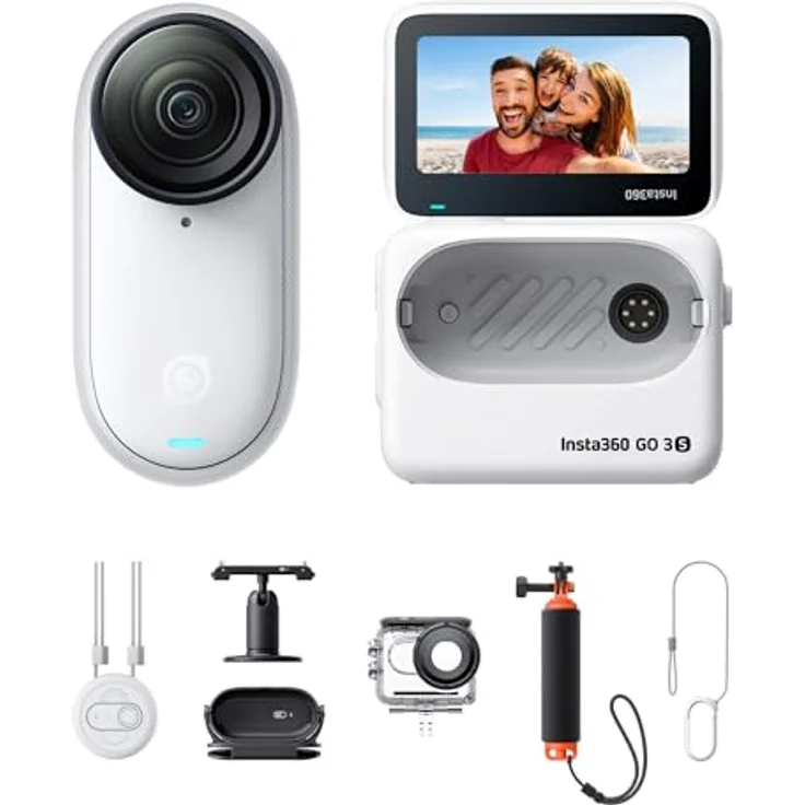 Insta360 GO 3S, Tragbare 4K Mini-Kamera mit 140 min Akku, 10 m wasserdicht, FlowState-Stabilisierung, KI-Bearbeitung, Schwarz, für Vlogs und Outdoor-Aktivitäten – Bild 1