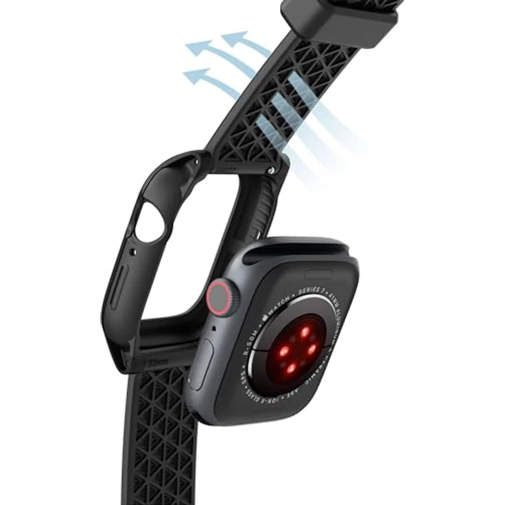 Catalyst Active Defense Case Apple Watch 41mm (Series 7/8/9) - Schwarz, Sturzsicher, Kratzfest, Schockfest, Atmungsaktives und Hypoallergenes Silikon – Bild 3
