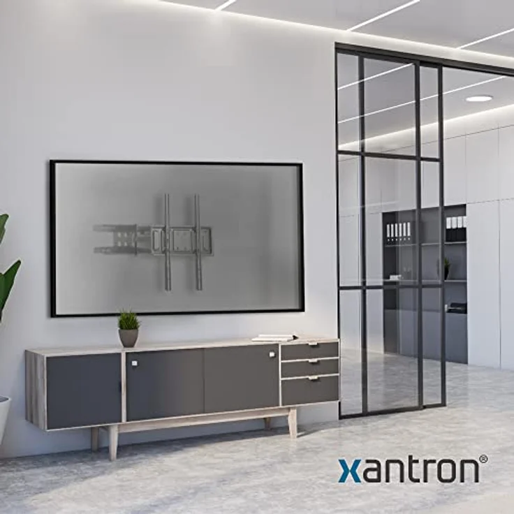 Xantron® ECO-DFM400 TV Wandhalterung Schwenkbar Neigbar Drehbar / 32-75 Zoll, flach mit Doppel Schwenkarm, geringer Wandabstand - inkl. Montagematerial – Bild 5