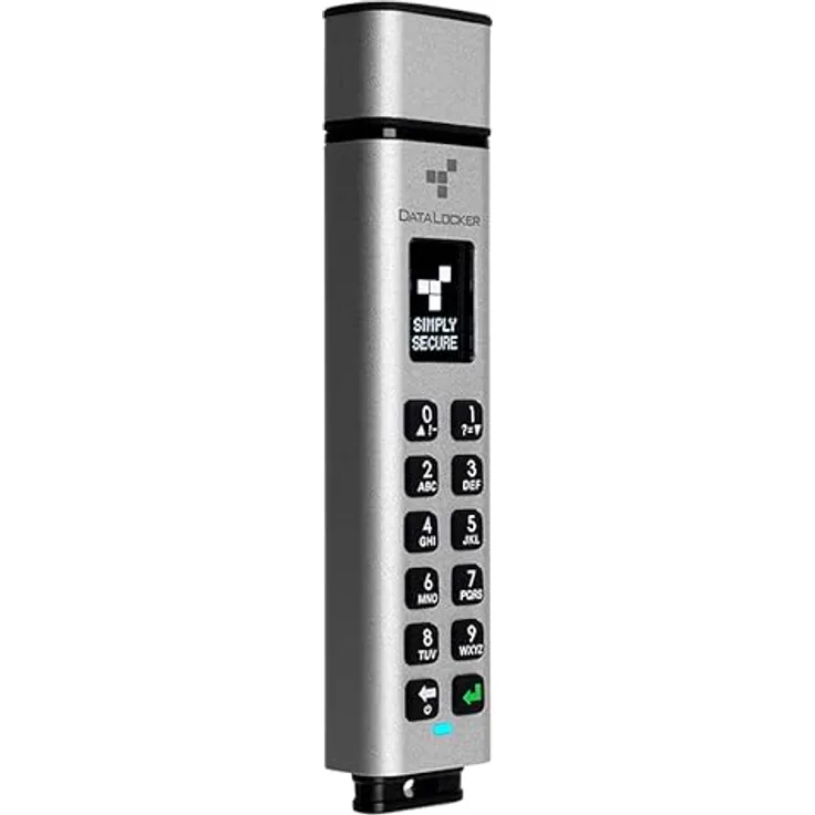 DataLocker Sentry K350 USB 3.2 Gen 1 64GB microSATA SSD mit AES-256bit Hardware-Verschlüsselung, OLED Display und Keypad, FIPS 140-2 Level 3 Zertifiziert, DSGVO/GDPR konform, SK350-064-FE