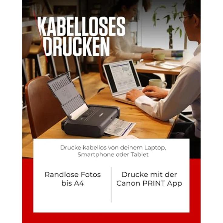Canon MAXIFY BX110 Mobiler Drucker – WLAN-Drucker mit wiederaufladbarem Akku, druckt bis A4 | Perfekt für Home-Office & unterwegs – Bild 4