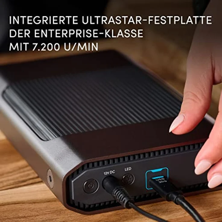 SanDisk PROFESSIONAL G-DRIVE 6 TB Desktop-Festplatte (schnelle Backups, 250 MB/s Lese- und Schreibgeschwindigkeit, USB-C, integrierte Ultrastar-Festplatte 7.200 U/min) – Bild 3