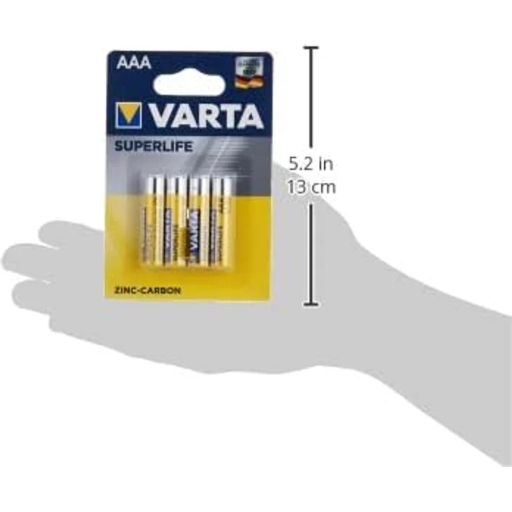 Varta Superlife AAA Batterie (Zink-Kohle, 4er Blister, Niedrigstrom-Geräte, einfache Anwendungen wie Fernbedieungen, Wanduhren und Wecker) – Bild 4