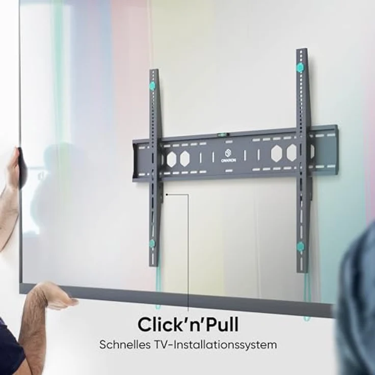 ONKRON UF12-B, Ultra Slim TV Wandhalterung für 60-110 Zoll Fernseher bis 120 kg, max VESA 900x600, schwarz – Bild 4