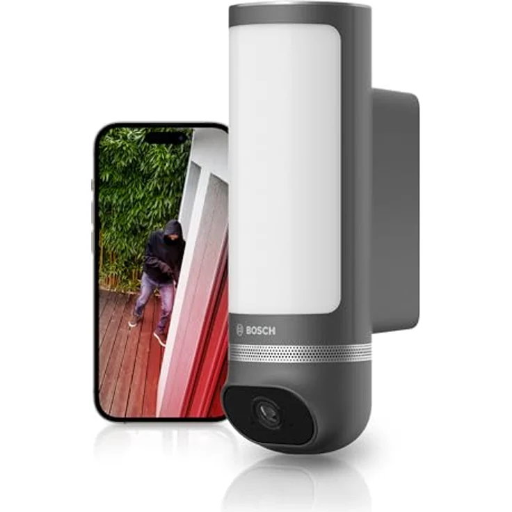 Bosch Smart Home Außenkamera II, 1080p Full-HD Auflösung mit Alarmsirene und Design-Leuchte, anthrazit - Amazon exklusiv – Bild 1