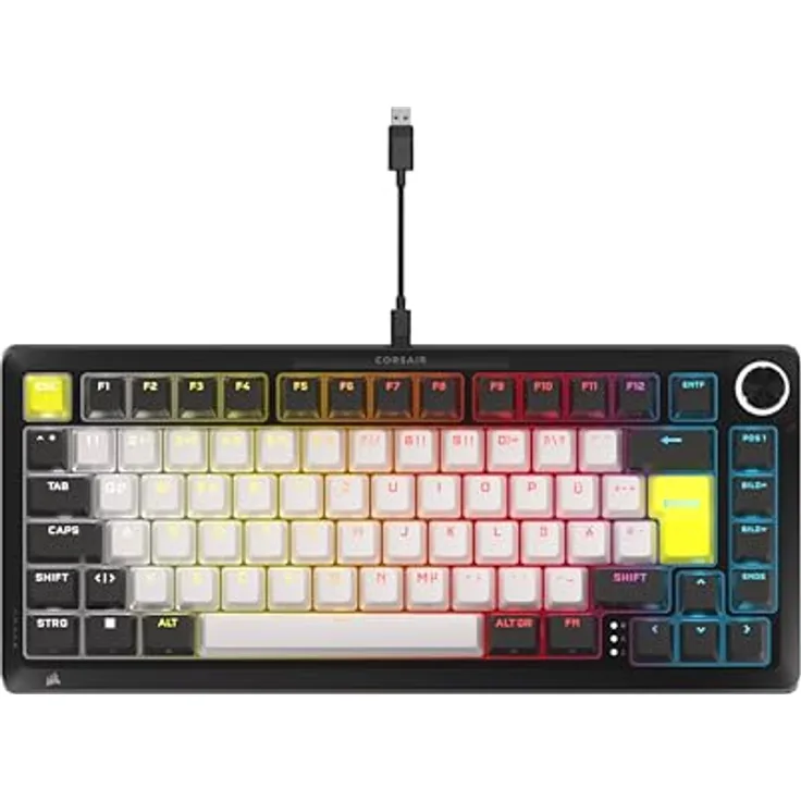 Corsair MAKR PRO 75, Mechanische Gaming-Tastatur mit MGX Hyperdrive-Schaltern, Dual-Auslösung, Rapid-Trigger, FlashTap SOCD, 8.000Hz, QWERTZ DE – Schwarz
