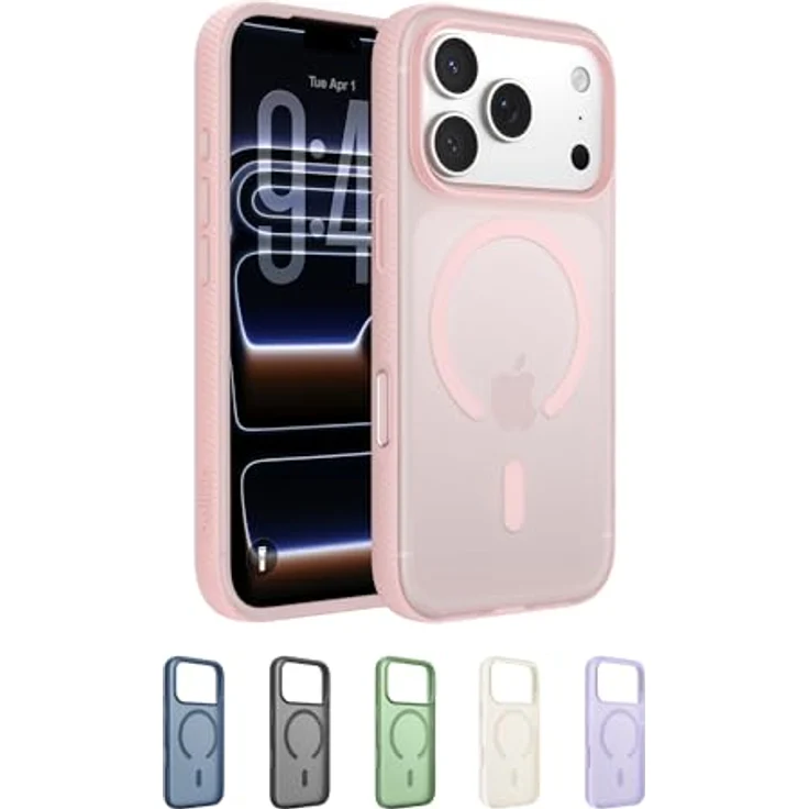 Belkin Grip Magn. Schutzhülle iPhone 17 Pro, Stoßschutz bis 2m, strukturierte Oberfläche, pink – Bild 1