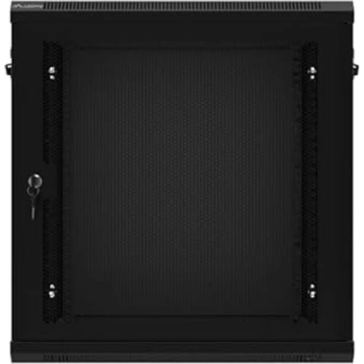 Lanberg Rackschrank 19", Wandmontage, 12U, 600x450 mm, perforierte Tür, schwarz – Bild 4