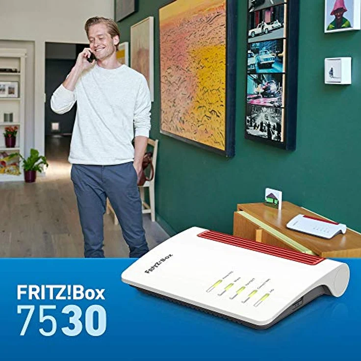 AVM FRITZ!Box 7530 WLAN AC+N Router, DSL/VDSL bis 866 MBit/s (5GHz) & 400 MBit/s (2,4 GHz), VDSL-Supervectoring 35b, WLAN Mesh, DECT-Basis, Media Server, Rot, Weiß (Generalüberholt) – Bild 4