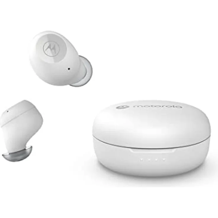Motorola Sound MOTO BUDS 150 - Kabellose Ohrhörer - Bluetooth - Wasser- und Schweißfest - Touch- un Sprachsteuerung - 18 Stunden Spielzeit - Weiß