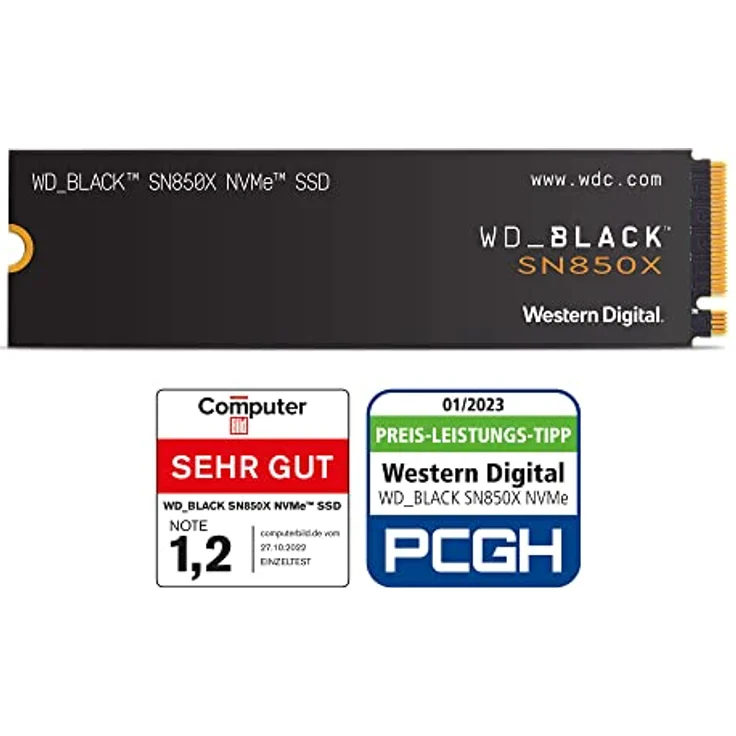 WD_BLACK SN850X NVMe SSD 1 TB interne SSD (Gaming Speicher, PCIe Gen4-Technologie, Lesen 7.300 MB/s, Schreiben 6.300 MB/s) Schwarz – Bild 2