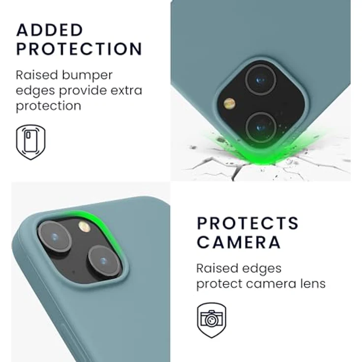 kwmobile Handyhülle für iPhone 14, Silikon Case in Antique Stone, anti-rutsch, kabelloses Laden, stoßfest und kratzsicher – Bild 3