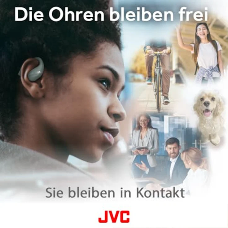 JVC Nearphones HA-NP50T-G, True Wireless Earbuds, Open Ear Design, Active Noise Reduction, Multi-Point, IPX4, Mikrofon-Muting, 38 Std. Laufzeit, BT 5.3, (Sage Green) – Bild 5