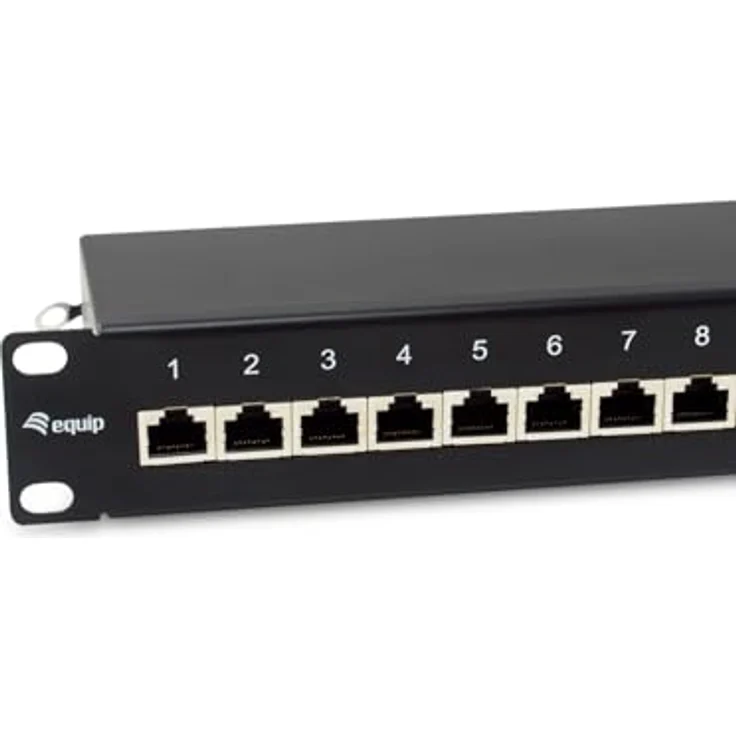 Equip 326623 12-Port Cat.6A geschirmtes Patchpanel, 10" (1HE), RJ45, bis zu 500 MHz, Schwarz – Bild 4