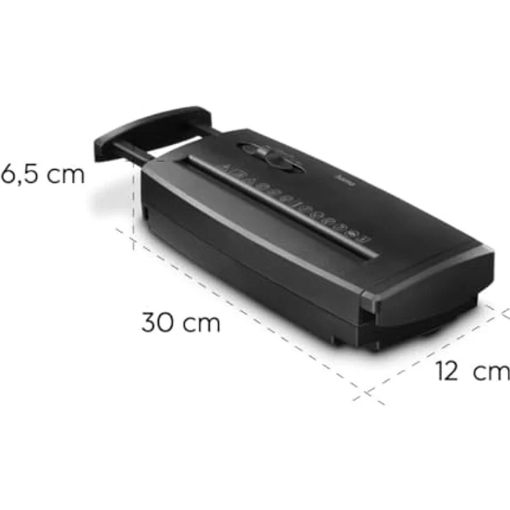 Hama Classic S60, Aktenvernichter mit Streifenzerkleinerung, 22 cm Schnittbreite, 6 mm Partikellänge, 74 dB, 3800 mm/min Durchsatzgeschwindigkeit – Bild 8